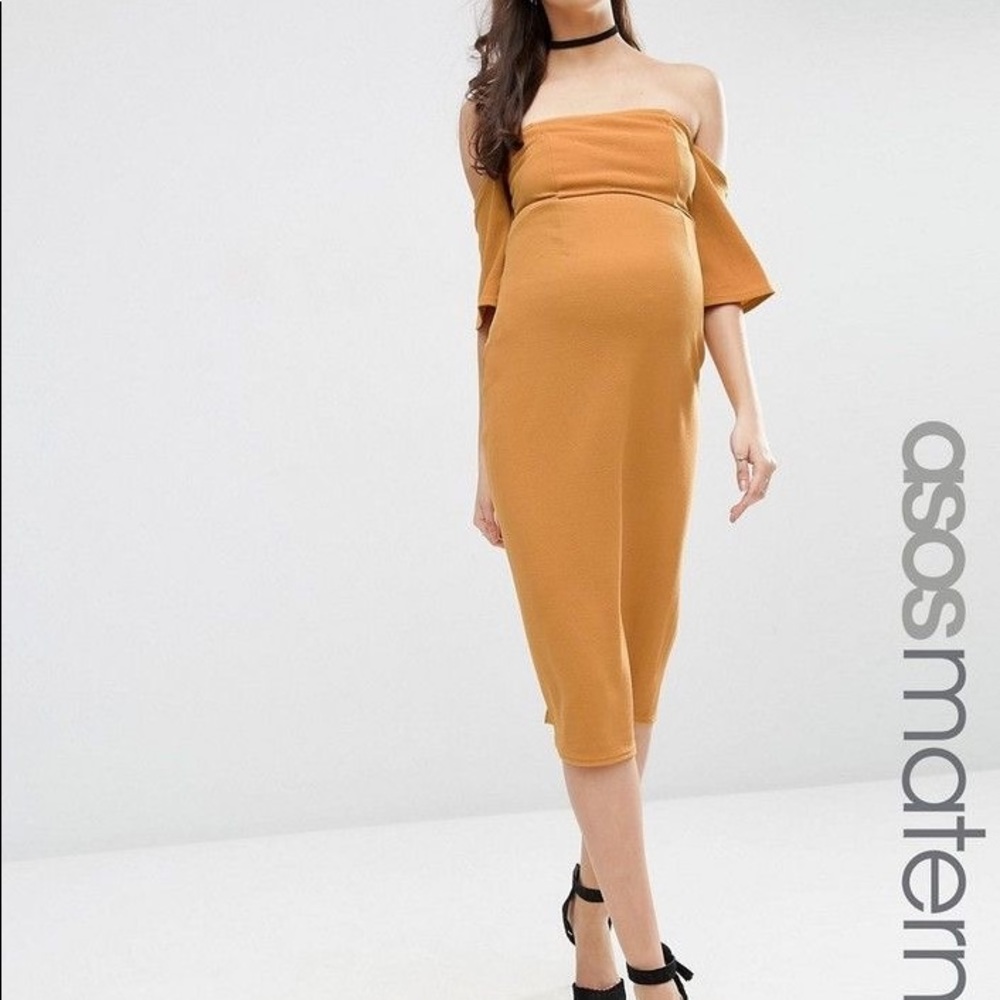 Asos maternity off the shoulder dress